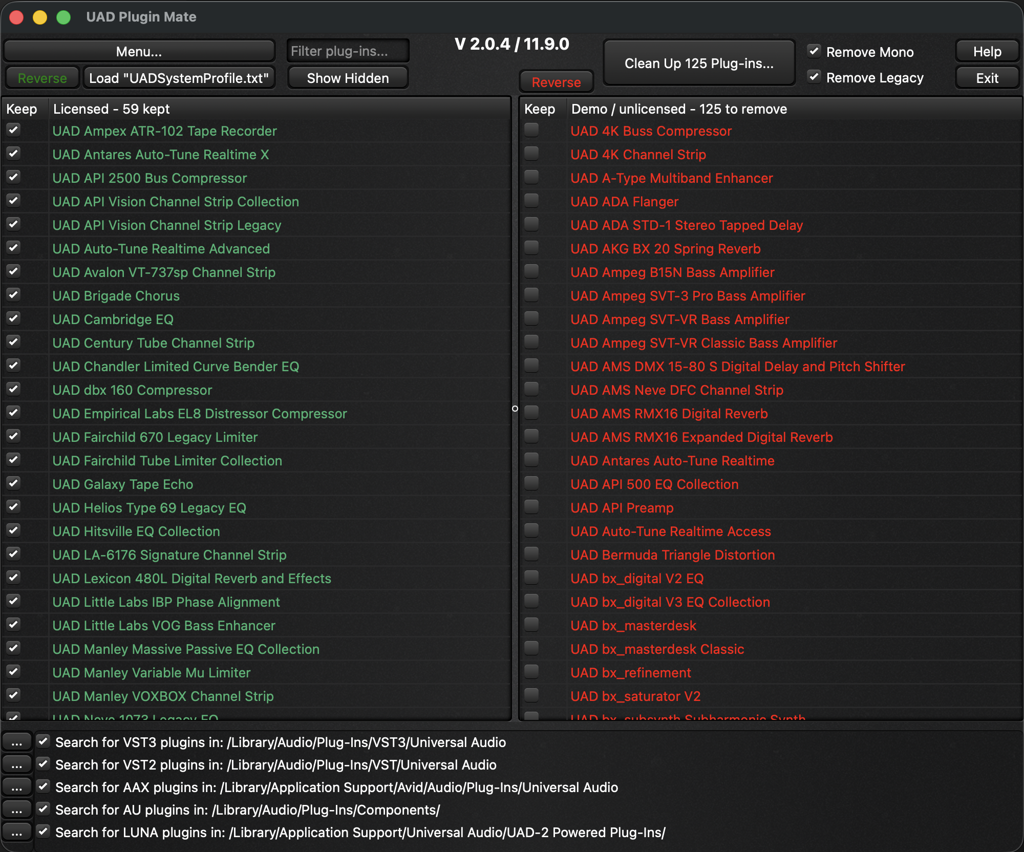 UAD Plugin Mate application screenshot
